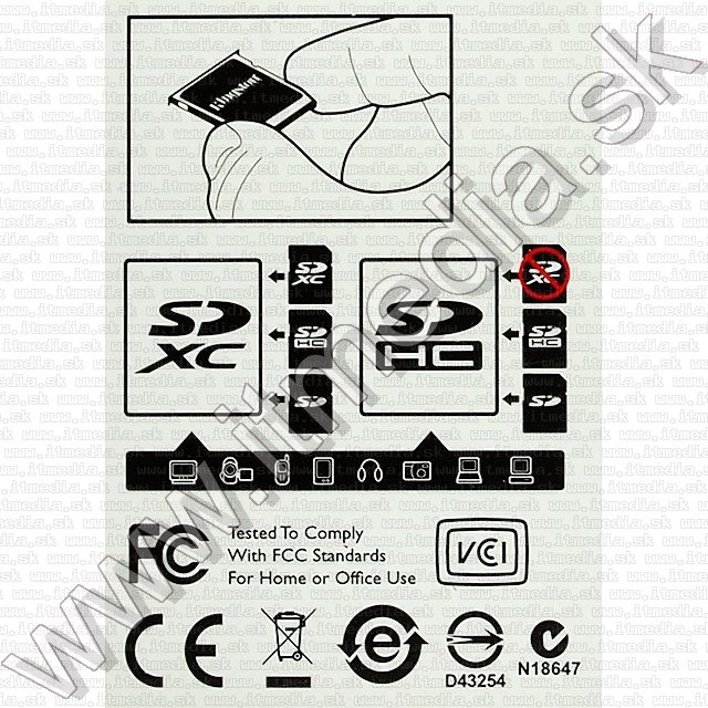 Image of Kingston Secure Digital (SD-HC) card, 8GB info! Class10 G2 (IT8590)